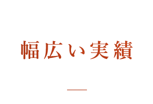 幅広い実績