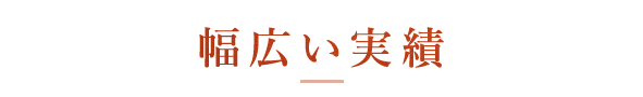 幅広い実績